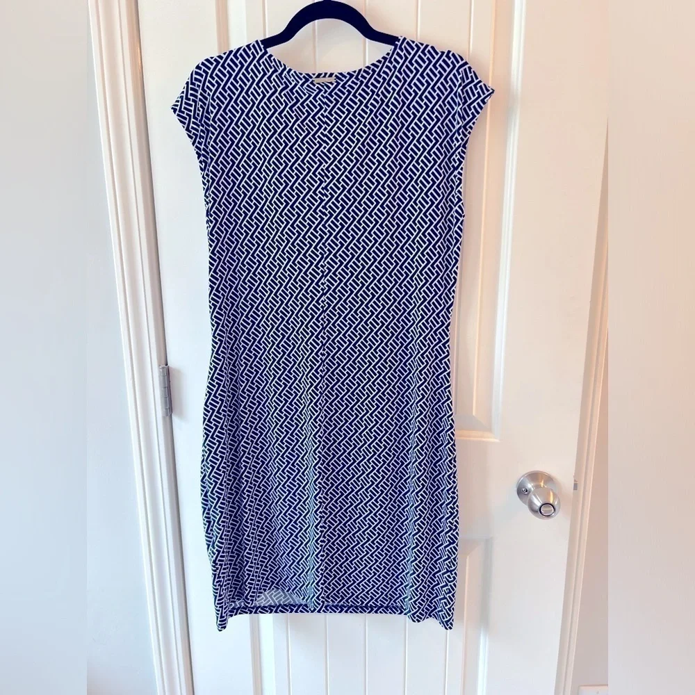 Michael‎ Kors cap sleeve knit midi dress, size L